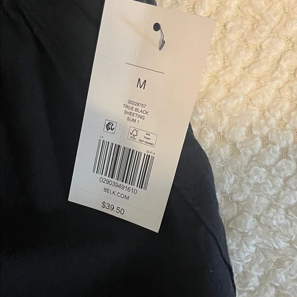 Kim Rogers Pants 100% Cotton Drawstring Waist Black Relaxed Casual Medium NWT - Picture 6 of 11